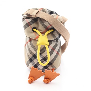 BURBERRY Kids' Duck Check Nylon Bottle Holder Pouch 169114B9368 Nylon leather