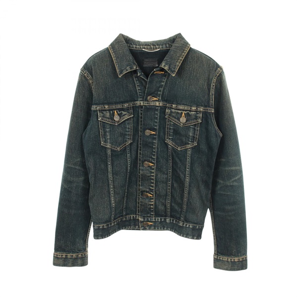 SAINT LAURENT PARIS DEAD RAT Denim Jacket cotton Navy #M Used mens