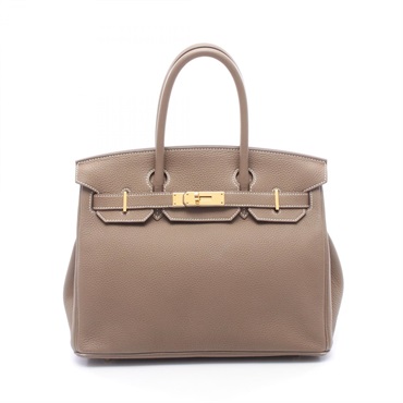 HERMES Birkin 30 Handbag Togo leather Gray Etoupe Grey GHW Used D