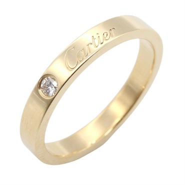 CARTIER C de Cartier Ring Diamond 18KYG Yellow Gold Used women US size 6.5 #53