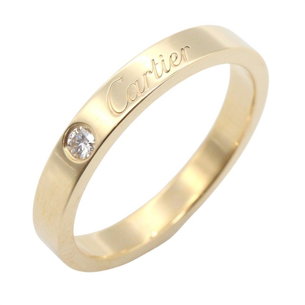 CARTIER C de Cartier Ring Diamond 18KYG Yellow Gold Used women US size 6.5 #53