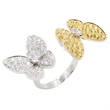 Van Cleef & Arpels De Papillon Entre Les Doigts Diamond Ring 18KWG Women #6.5