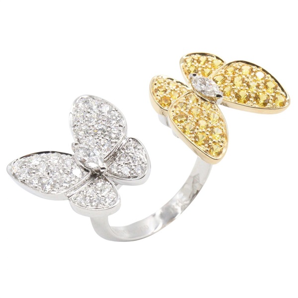 Van Cleef & Arpels De Papillon Entre Les Doigts Diamond Ring 18KWG Women #6.5
