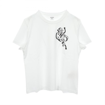 HERMES 2026 SS Printed Straight T-Shirt Top Cartouche 6E4641DC cotton Women #44