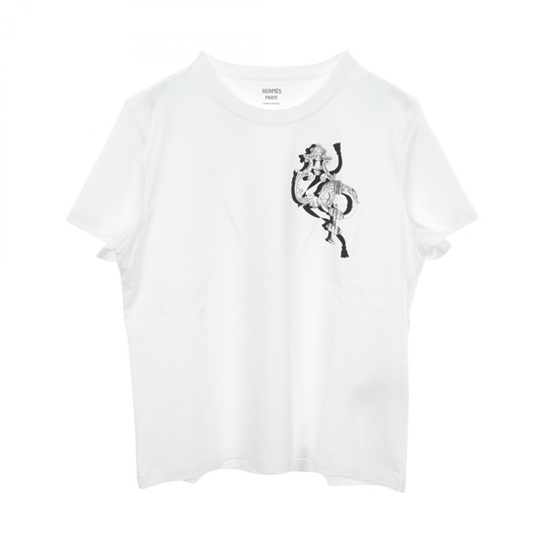 HERMES 2026 SS Printed Straight T-Shirt Top Cartouche 6E4641DC cotton Women #44
