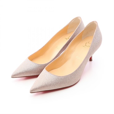Christian Louboutin Stiletto Heeled Pumps Shoes #36 Glitter Gold Women