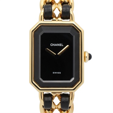 CHANEL Premiere M Wrist Watch H0001 Quartz Gold Plated leather Used Women CC