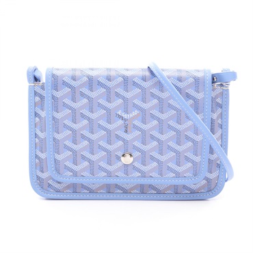 GOYARD Plumet Pouch Wallet Shoulder Crossbody Bag canvas leather Blue Multicolor