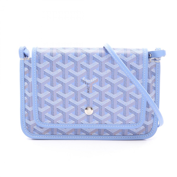 GOYARD Plumet Pouch Wallet Shoulder Crossbody Bag canvas leather Blue Multicolor