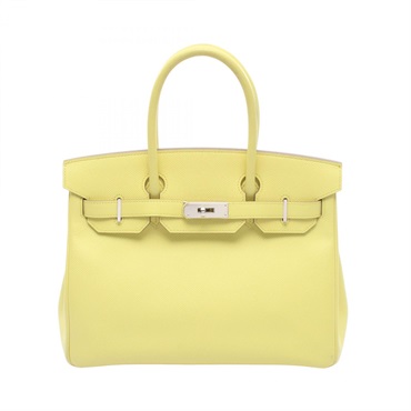 HERMES Birkin 30 Handbag Epsom leather Yellow Soufre SHW Used Women Q