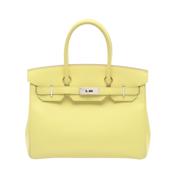 HERMES Birkin 30 Handbag Epsom leather Yellow Soufre SHW Used Women Q