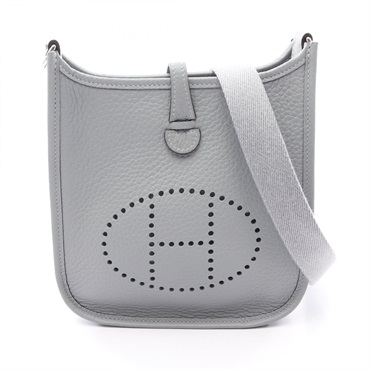 HERMES Evelyne TPM Amazon Shoulder crossbody Bag G Taurillon Clemence gris SHW