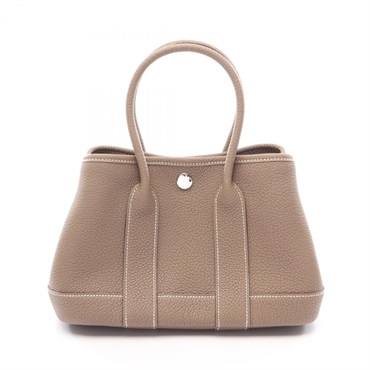 HERMES Neo Garden 23 Tote Handbag Negonda leather Etoupe Grey Used Women SHW G