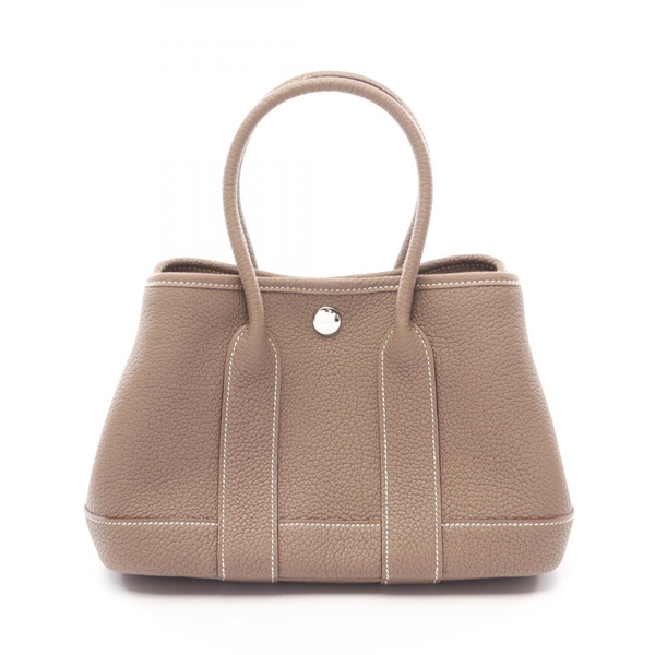 HERMES Neo Garden 23 Tote Handbag Negonda leather Etoupe Grey Used Women SHW G