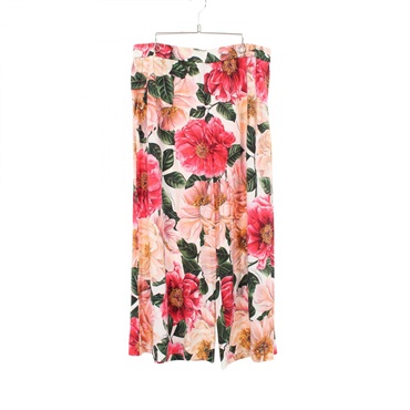 DOLCE & GABBANA Floral Pants Trousers #50 Rayon White Multicolor Used Women