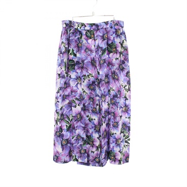 DOLCE & GABBANA Floral Wide Pants Trousers #50 silk Purple Used Women
