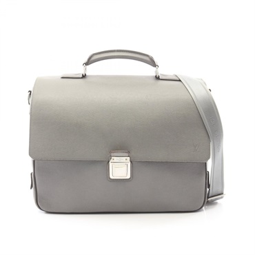 LOUIS VUITTON Vassil GM Crossbody Business Bag M32638 Taiga leather Gray Used LV