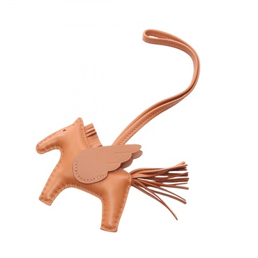 HERMES Rodeo Pegasus PM bag charm B Agneau milo Swift leather Gold Used