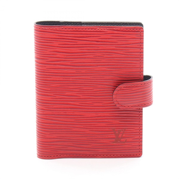 LOUIS VUITTON Ageda Mini Notebook cover Epi leather Castillian Red Used Women