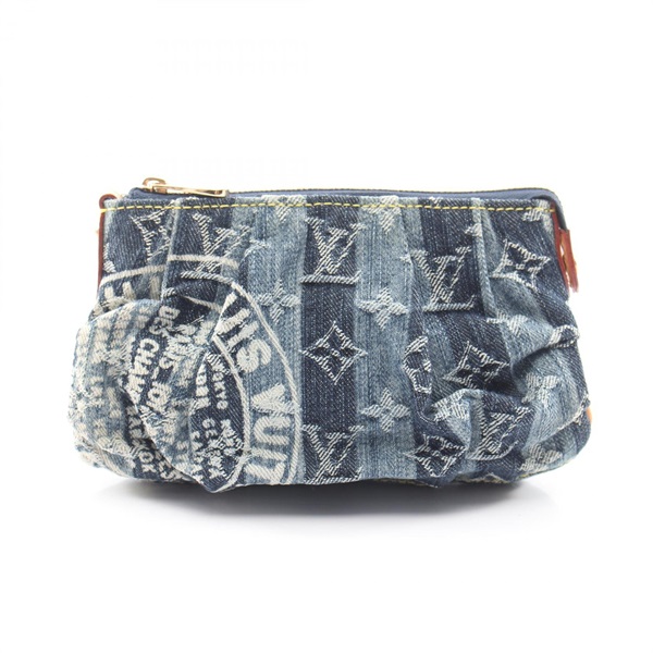 LOUIS VUITTON Trousse Pouch purse M95335 Monogram denim leather Blue Used Women