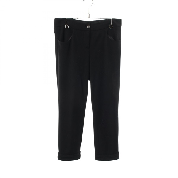 CHANEL COCO Button Cropped Pants P44842V21513 wool Black Used Women size 36