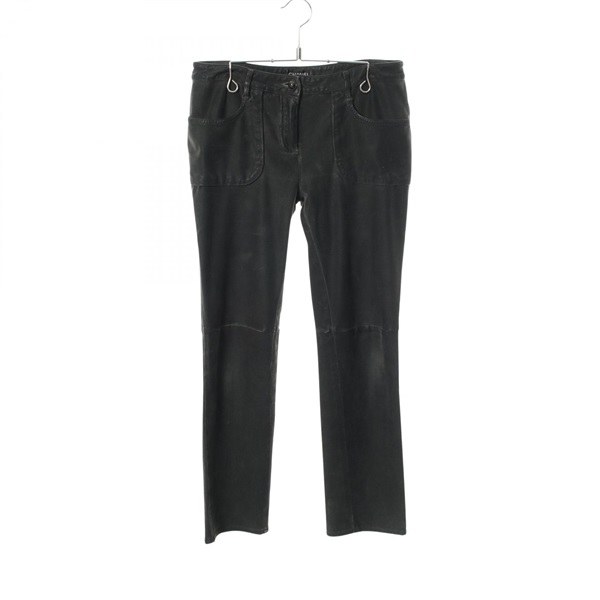 CHANEL COCO Mark Pearl Button Skinny Jeans Pants #38 P43682V32195 cotton Used CC