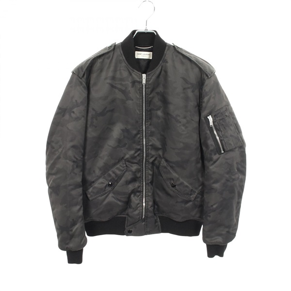 SAINT LAURENT PARIS Camouflage Zippy Blouson Nylon Green Black Used mens size 44