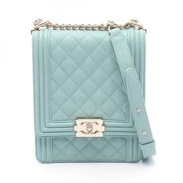 CHANEL Boy Chanel Matelasse Chain Shoulder Crossbody Bag AS0130 leather Blue GHW