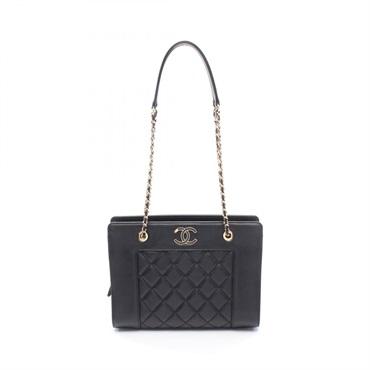 CHANEL Mademoiselle Vintage Small Shopping chain shoulder Tote Bag A93086 GHW