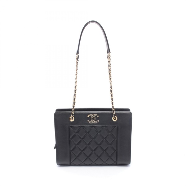 CHANEL Mademoiselle Vintage Small Shopping chain shoulder Tote Bag A93086 GHW