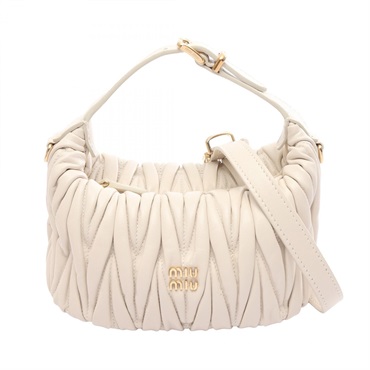 Miu Miu MATELASSE'MIU Shoulder Handbag 5NE026 leather White GHW Women