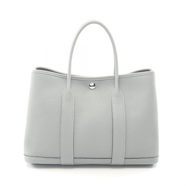 HERMES Garden Party TPM Tote Handbag Negonda leather Grey Gris Pantin SHW K