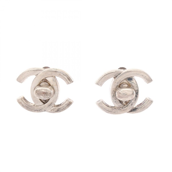 CHANEL COCO Mark Turn lock motif Earring metal Used Women CC
