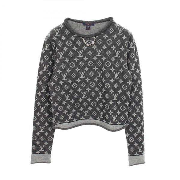 LOUIS VUITTON Monogram jacquard Chain Knitwear RW251WJ IKF FSKL39 wool cotton XS