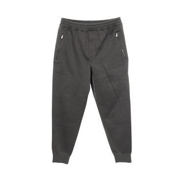 HERMES Serie Button Long Pants Trousers #40 cotton Gray Used mens