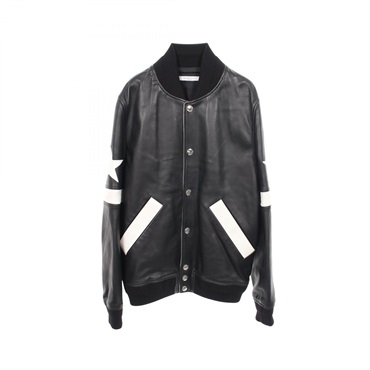 GIVENCHY Star patch Stajan Blouson #46 BM00066003 leather wool Nylon Black Used