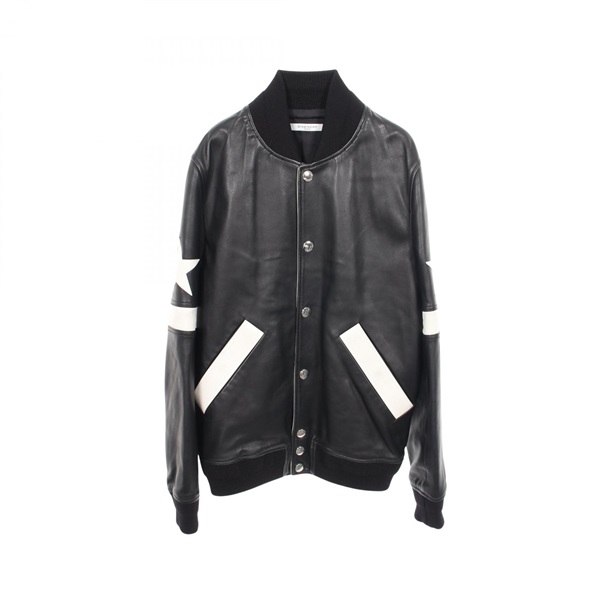 GIVENCHY Star patch Stajan Blouson #46 BM00066003 leather wool Nylon Black Used