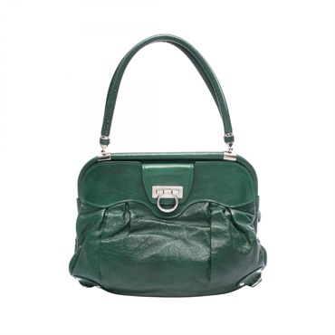 Salvatore Ferragamo Gancini Shoulder Handbag FZ 21 A305 leather Green Used Women