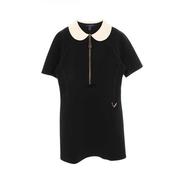 LOUIS VUITTON Technical jersey Dress RW232W Nylon Elastane Black Used Women #40