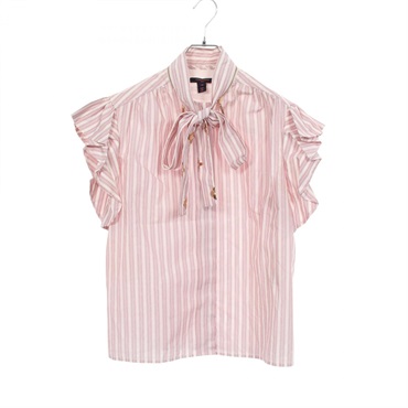 LOUIS VUITTON Monogram Flower Stripe Short Sleeve Shirt #42 RW212W DR3 FLBL30 LV