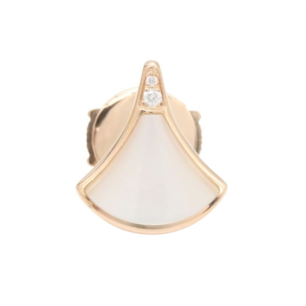 BVLGARI Diva Dream Single Pierced Earrings MOP 18KRG Pink Rose Gold  Used Women