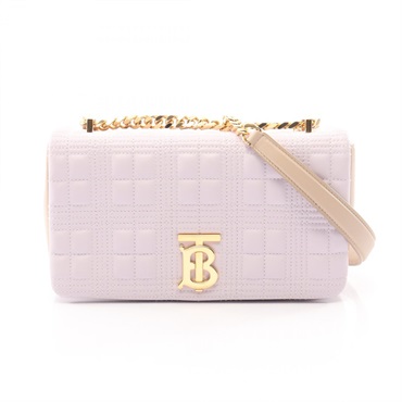 BURBERRY Lola Small Chain Shoulder Handbag leather Pink Beige GHW Used Women