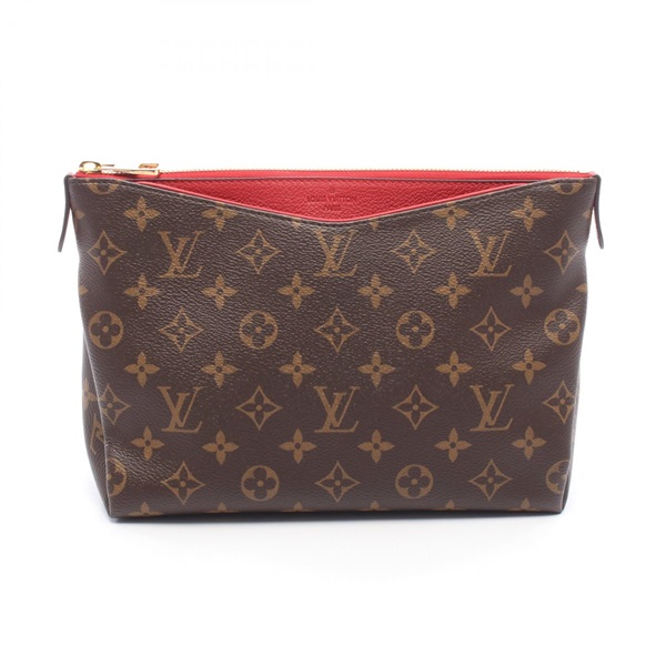 LOUIS VUITTON Pallas Beauty Case Pouch M64123 Monogram canvas leather Red Used