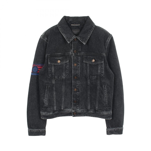 SAINT LAURENT PARIS Denim Jacket Coat cotton Black Used mens size M