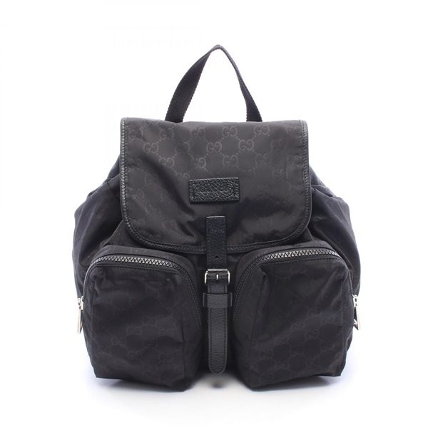 GUCCI GG nylon Rucksack Backpack bag 510343 Nylon leather Black Used Women