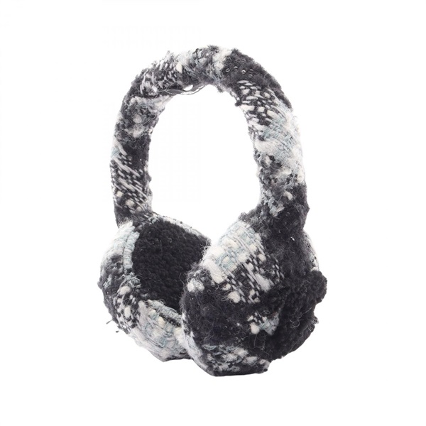 CHANEL COCO Mark earmuffs Accessories Fabric Black Blue Multicolor Used Women CC