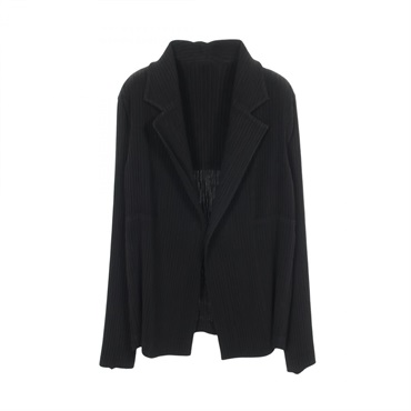 ISSEY MIYAKE HATCHING Pleated Tailored jacket polyester Black Used Women size 1