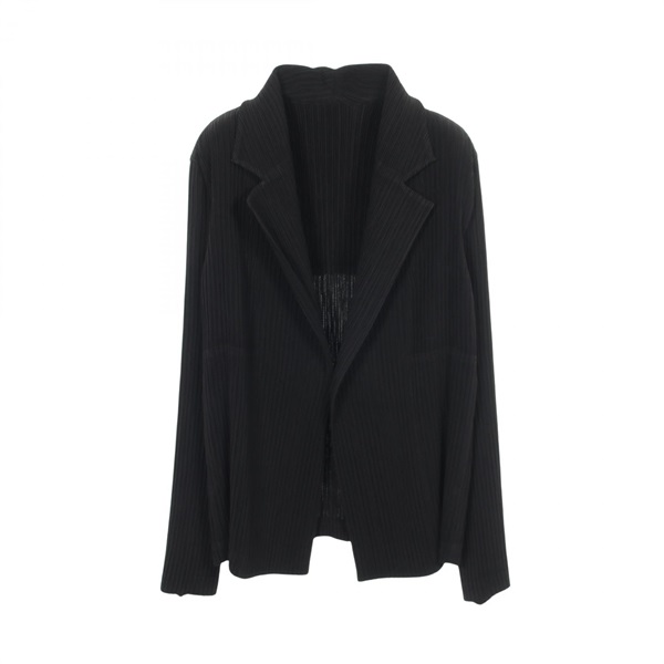ISSEY MIYAKE HATCHING Pleated Tailored jacket polyester Black Used Women size 1