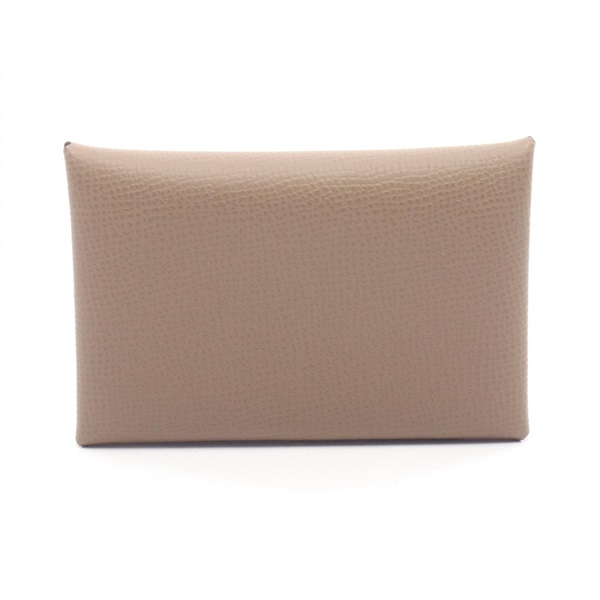 HERMES Calvi coin purse wallet B Epsom leather Etoupe Grey Used Women SHW