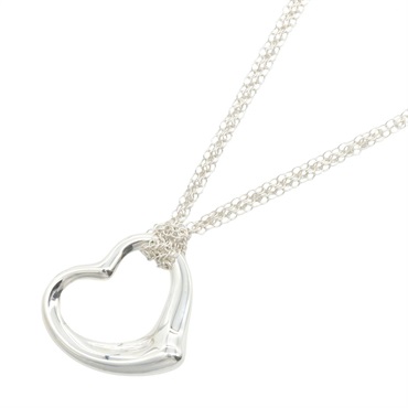 TIFFANY＆CO Open Heart Long Necklace Pendant Silver925 Used Women